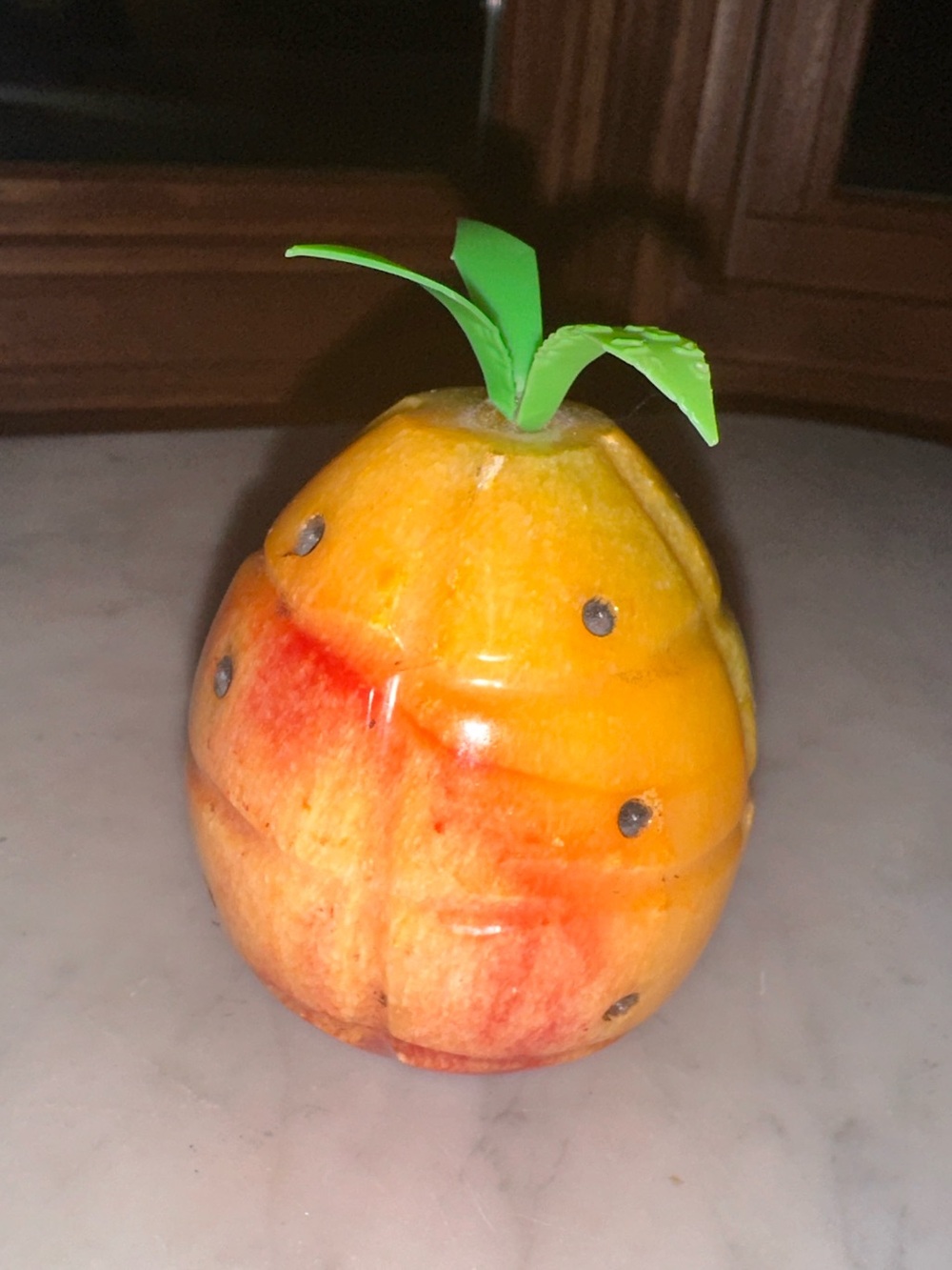 Vintage Italian Hand Carved Alabaster Pineapple - 1950s-1960s